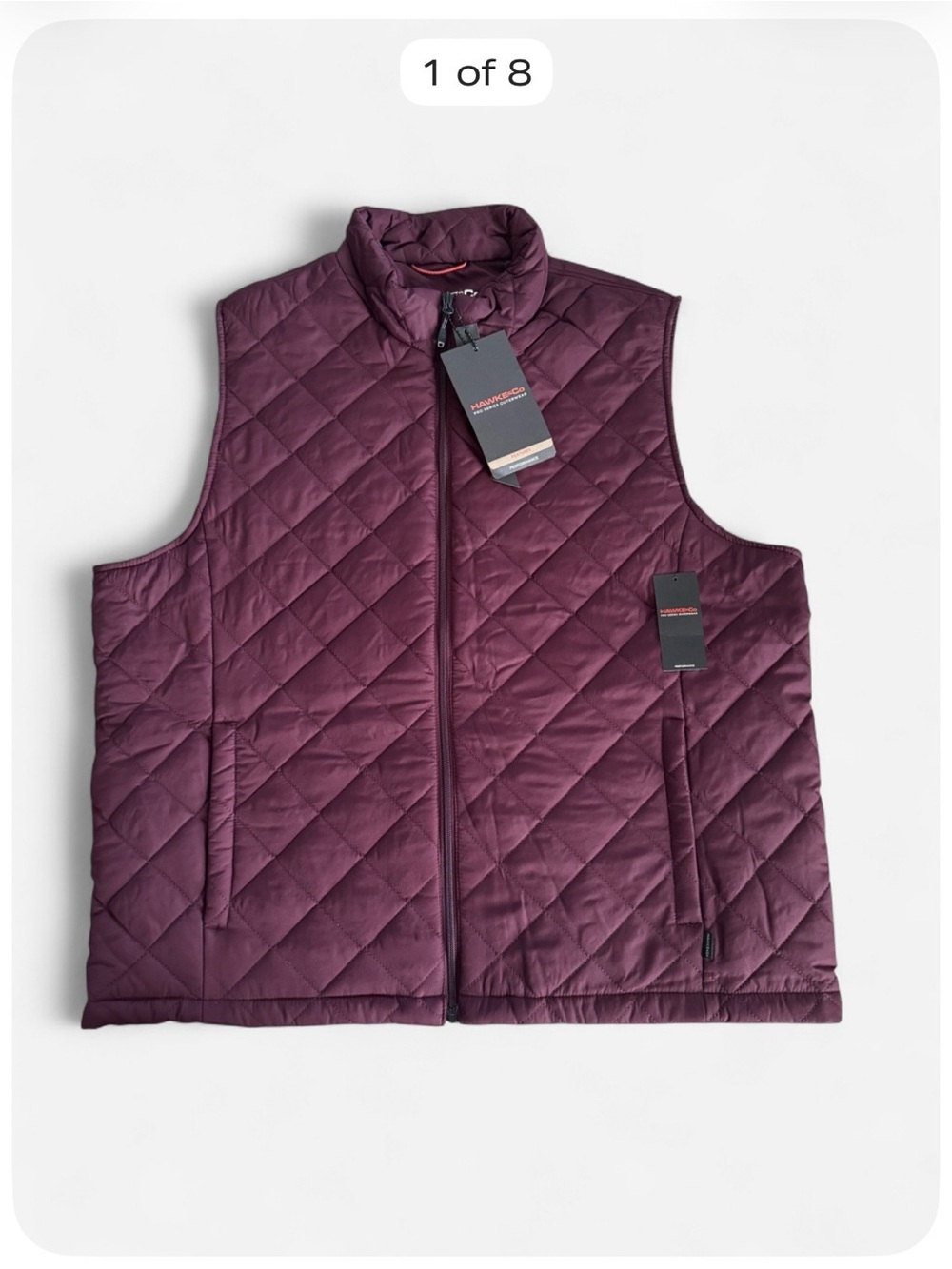 Hawke & Co Men’s XL Burgundy Quilted Insulated Vest NWT Water Resistant